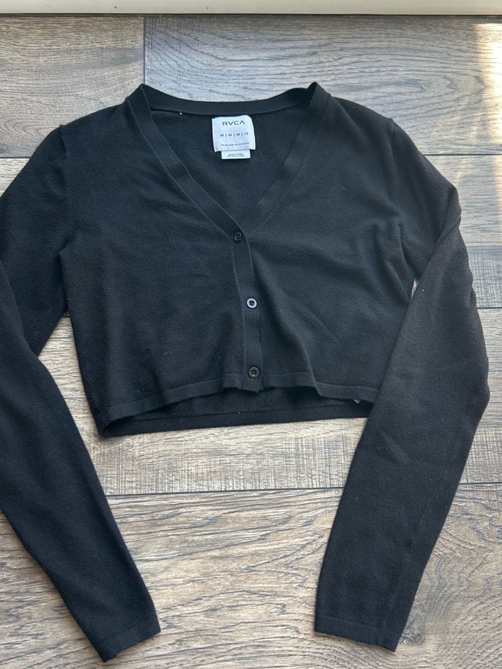 RVCA Black Crewneck Label Sweatshirt